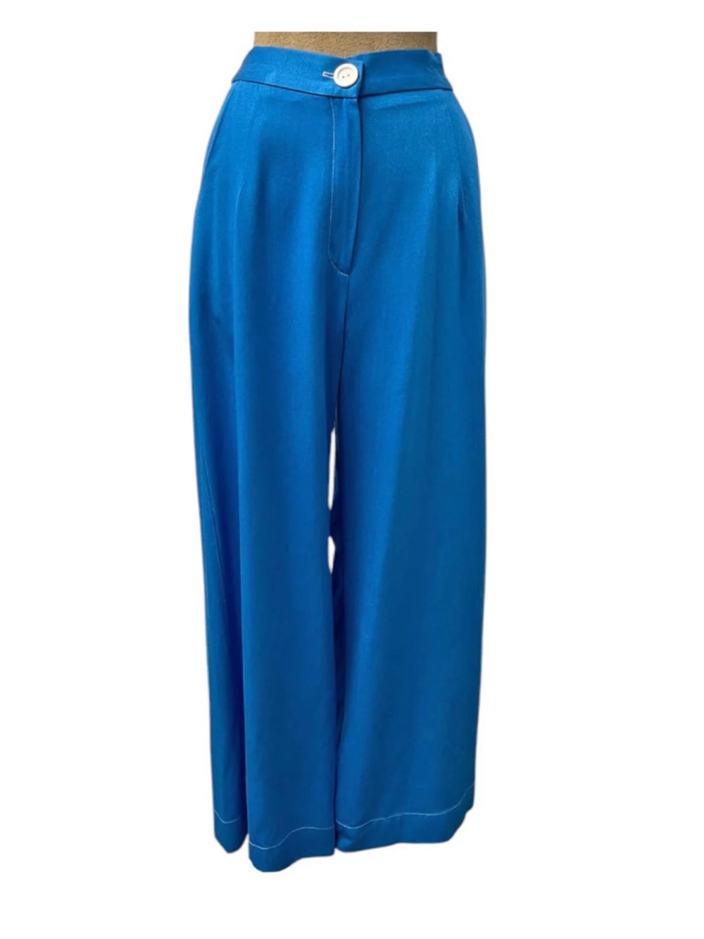 Retro Wide Leg Pants l 40s Style l Blue | Loco Lindo | M | 1940s Trouser